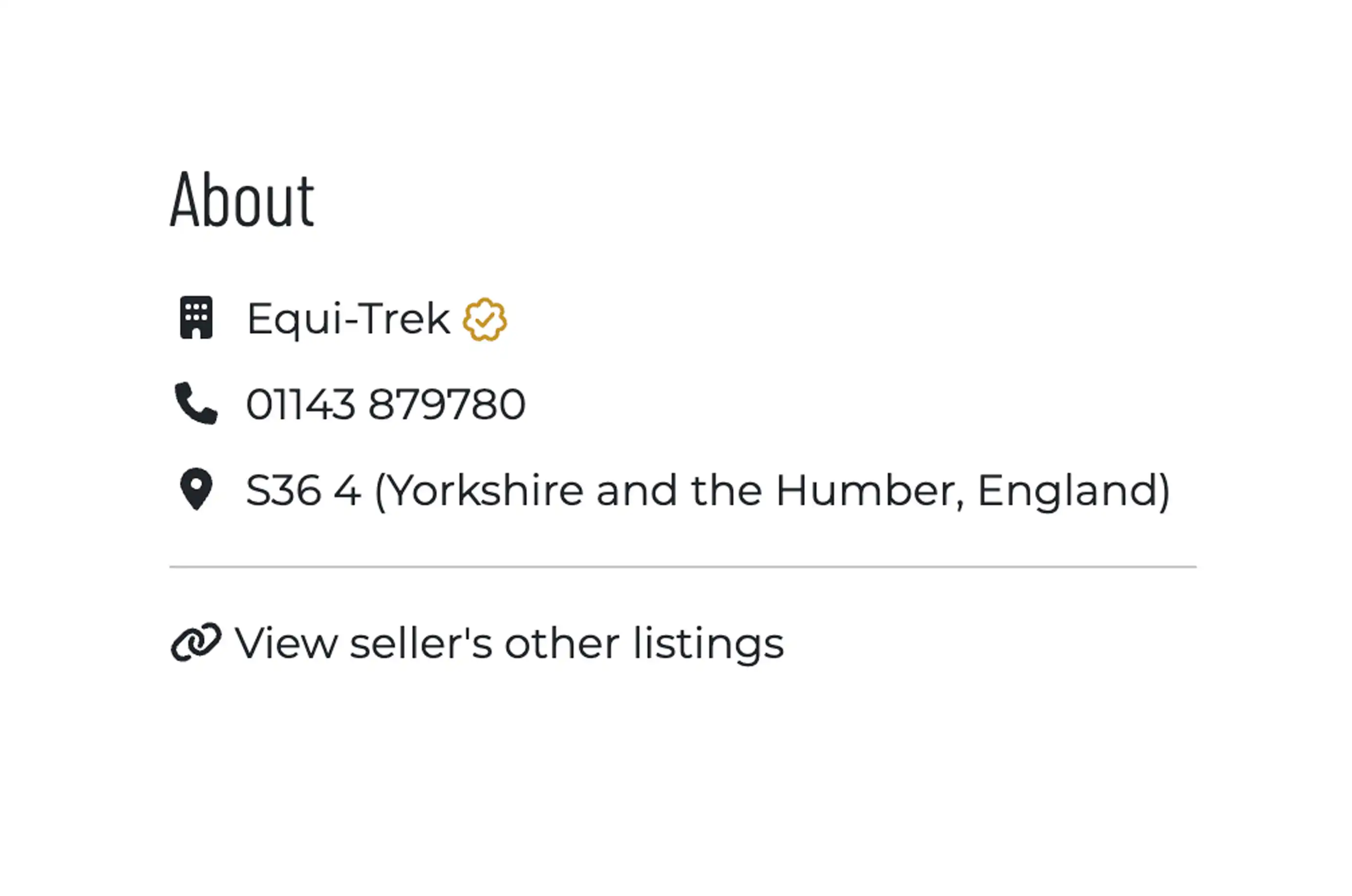 Example listing showing business name on Moving Manes